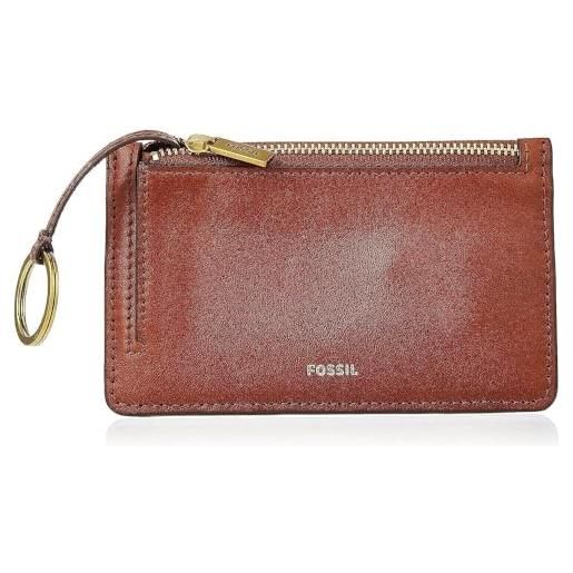 Fossil portafoglio da donna logan, pochette con linguetta in pelle/poliuretano marrone 19,4 cm l x 2,5 cm l x 10,2 cm h sl7833200