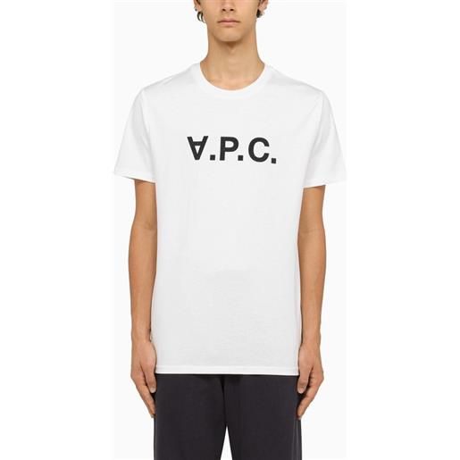 A.P.C. t-shirt girocollo bianca con logo