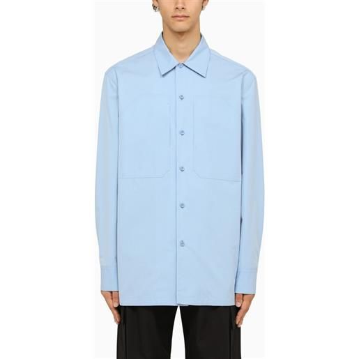 Jil Sander camicia oversize azzurra con tasche
