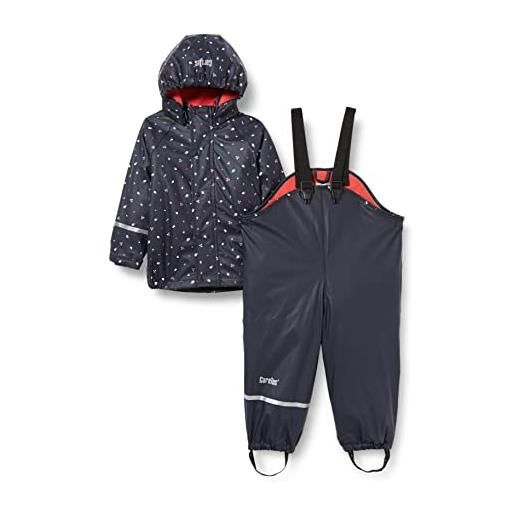CareTec rain suit - pu w. Fleece, impermeabile e pantaloni impermeabili bambine e ragazze, blu dark navy (778 - 4003), 6 anni