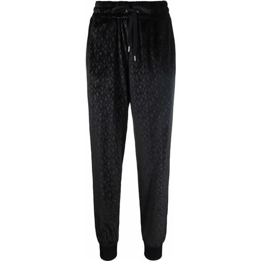 Michael Kors pantaloni sportivi con effetto jacquard - nero