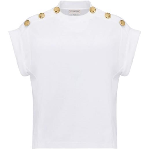 Alexander McQueen t-shirt seal con decorazione - bianco