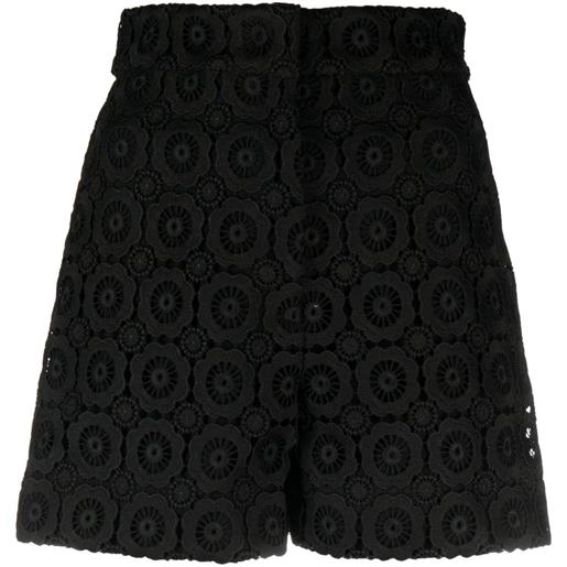 Moschino shorts con applicazione a fiori - nero