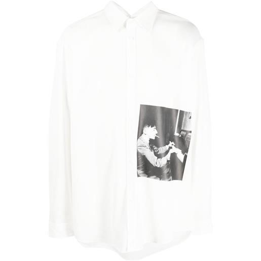 Yuiki Shimoji giacca-camicia con stampa - bianco