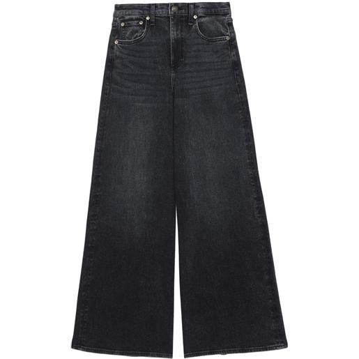 rag & bone jeans logan a gamba ampia - nero