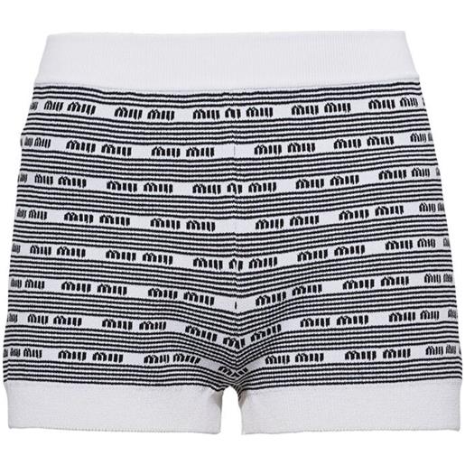 Miu Miu shorts con logo - bianco