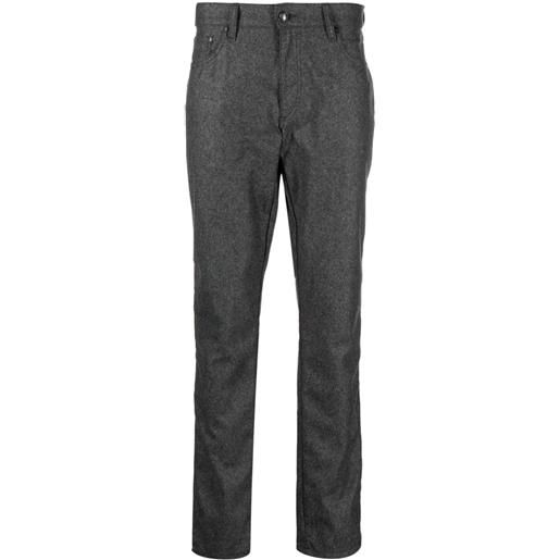 Hackett pantaloni dritti flannel con applicazione - grigio