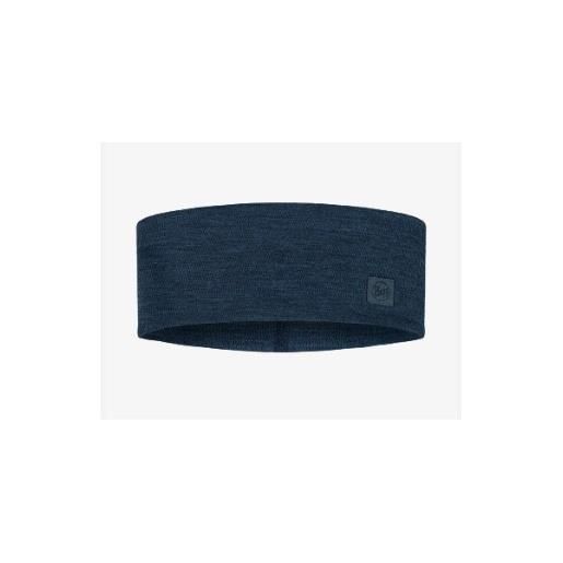 Buff merino wide headband solid night blue