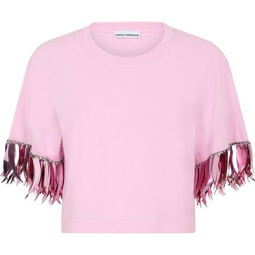 Rabanne t-shirt crop - rosa