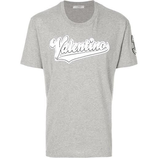 Valentino Garavani t-shirt con logo frontale - grigio