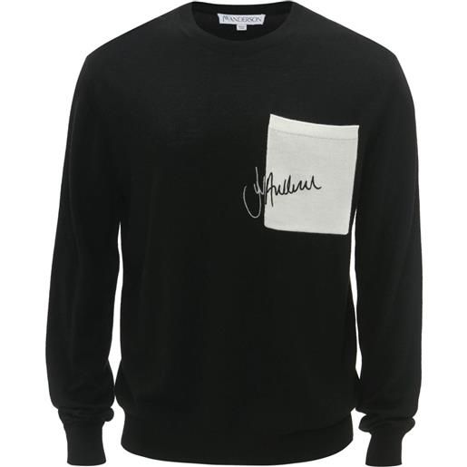 JW Anderson maglione girocollo con ricamo - nero