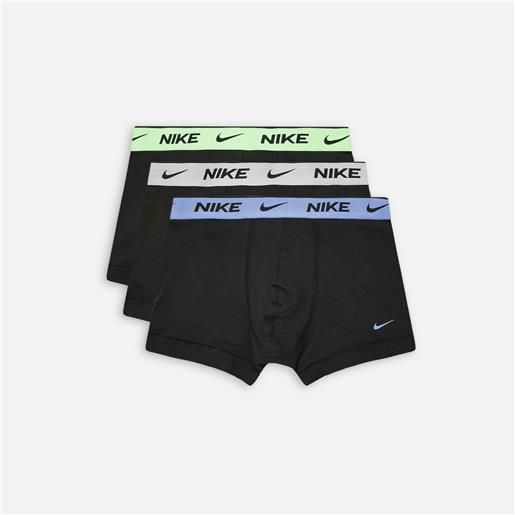 Nike everyday cotton stretch 3 pack trunk black/lime blast wb/plr wb/wolf grey wb uomo