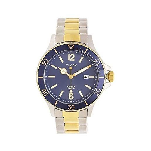 Timex orologio da uomo Timex harborside bicolore/blu con cinturino in acciaio inossidabile tw2r64700