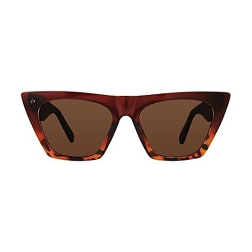 PRIVÉ REVAUX prive' revaux victoria mini/s sunglasses, chocolate/tortoise, 51 unisex