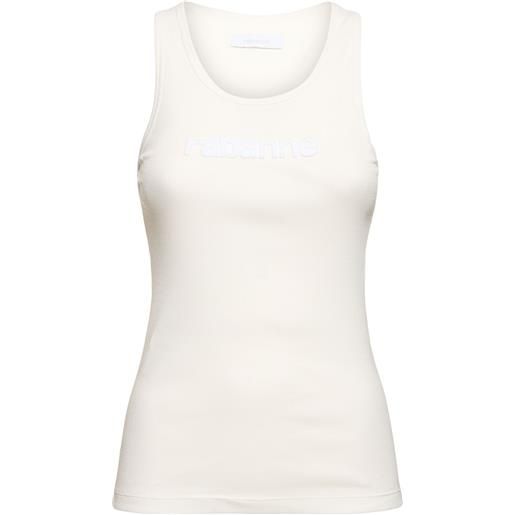 RABANNE top in jersey con logo