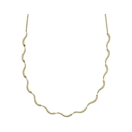 Skagen collana da donna, collana a catena in acciaio inossidabile wave, oro (gold)