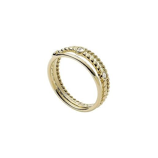 Fossil anello heritage vintage da donna, acciaio inossidabile, colore oro, jf03801710