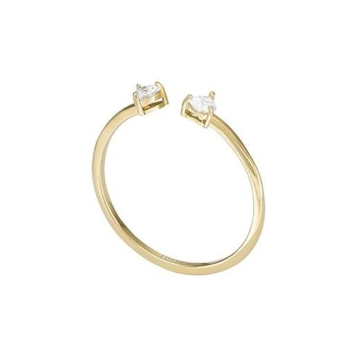 Fossil anello sadie tokens of affection da donna in acciaio inossidabile color oro toi et moi, jf04359710