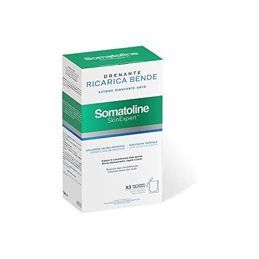 Somatoline SkinExpert, ricarica bende azione riducente urto, trattamento gambe drenante, con escina vegetale, 3 trattamenti