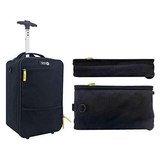 Travel Ready valigia bagaglio da cabina a 2 ruote da 40 x 20 x 25 cm. Approvato per borsa piccola ryanair non prioritaria ruote da utilizzare su superficie liscia