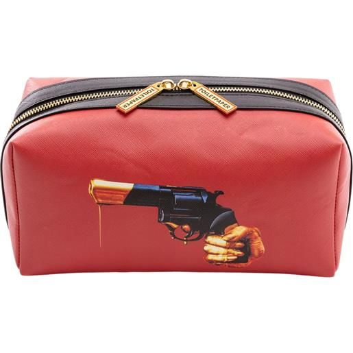Seletti trousse per cosmetici toiletpaper revolver 25,5 x 12 cm, rossa, Seletti