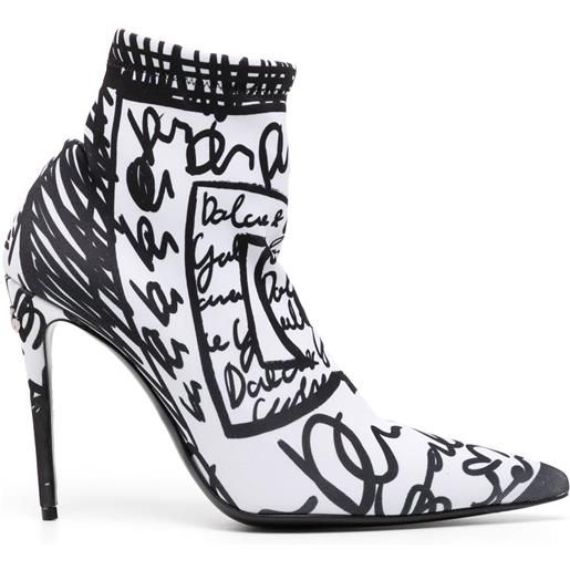 Dolce & Gabbana stivali con stampa - bianco