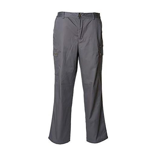 JRC 987366 moss pantalone da uomo multitasche invernale foderato elastici in vita sui fianchi grigio (l)