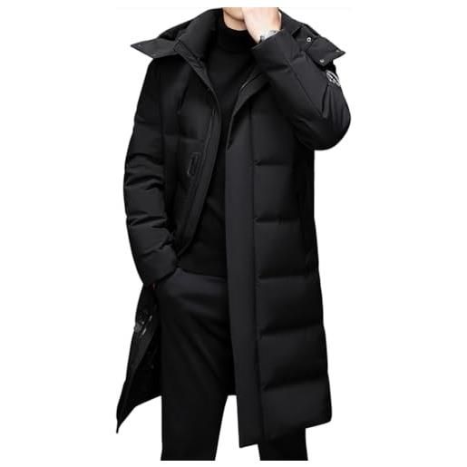 Oanviso piumino lungo uomo giubbotti lunga cappotto con cappuccio esterno giacca a vento cappotti casual giacca inverno caldo moda piumino giacca traspirante c nero l
