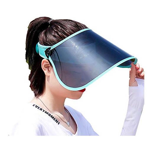 HANSHAN outdoor visiera cappello protezione solare e protezione uv maschera di protezione del cappello può ruotare cappello visiera ° fascia solare upf 50 + 360 cap wide brim hat (color: blue)