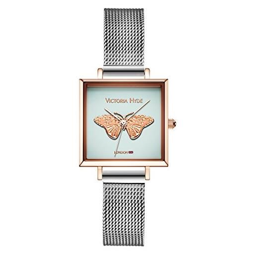 VICTORIA HYDE orologi da donna quarzo analogico quadrante quadrato/rotondo con arco/farfalla 3d pelle/acciaio inossidabile strap