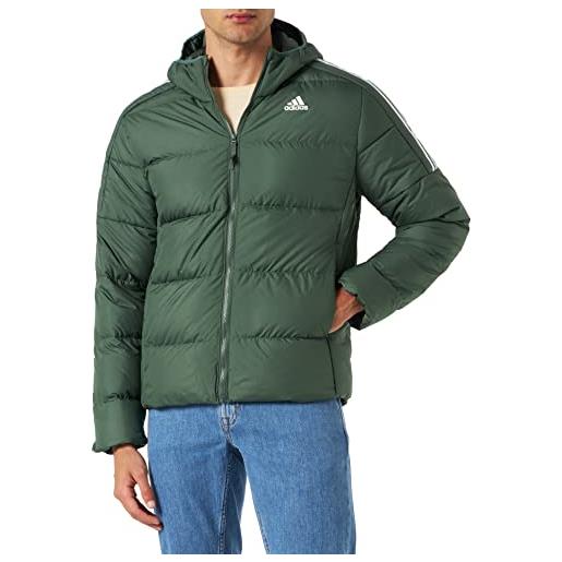 adidas essentials midweight hooded giacca imbottita, green oxide, m