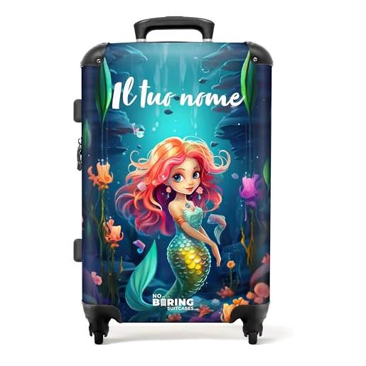 NoBoringSuitcases.com® valigia per bambine - fate sull'acqua - valigia per bambine - valigia personalizzata 67x43x25cm - valigia per bambine - trolley per bambine