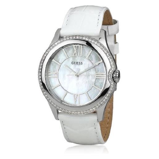 GUESS w85116l1 - orologio da donna, cinturino in pelle colore bianco