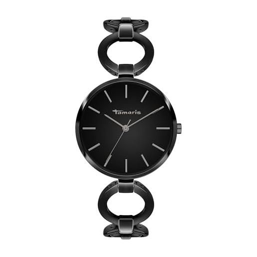 Tamaris orologio analogico al quarzo da donna con cinturino in acciaio inox tt-0133-mq, nero