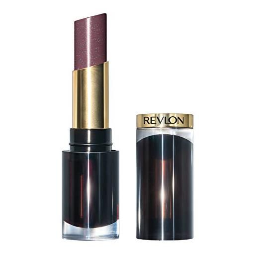 Revlon rossetto super lustrous glass shine rossetto, idratante flawless lip color con aloe, acido ialuronico e quarzo rosa, viola brillante (011)