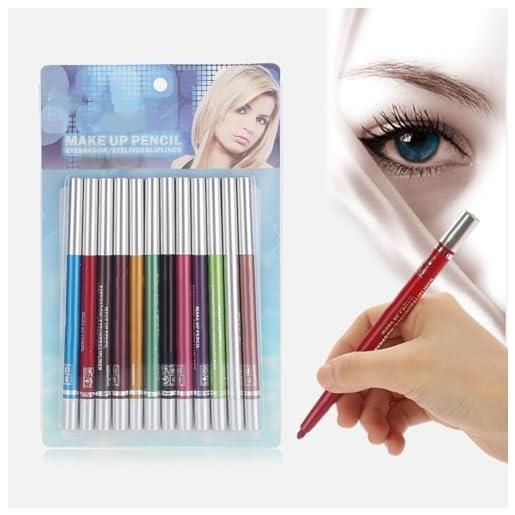Dioche 12 pcs set di matite colorate per eyeliner eye shadow evidenziatore penna per ombretti a lunga durata eyeliner eyeliner matita per labbra penna cosmetica set per il trucco
