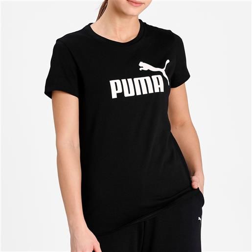 Puma t-shirts essentials logo black da donna