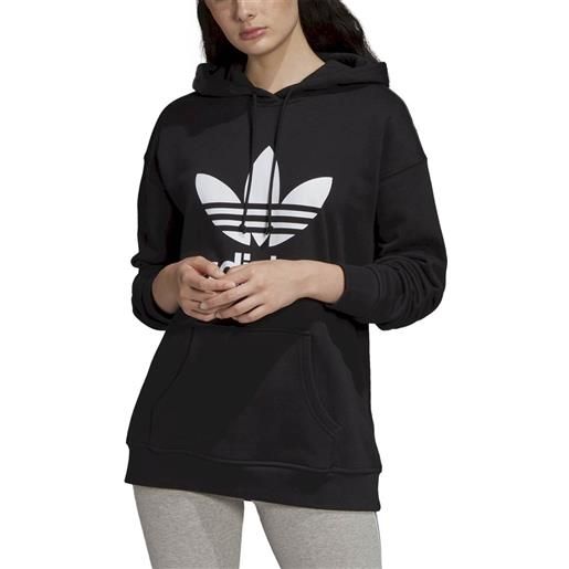 Adidas trefoil hoodie nera da donna