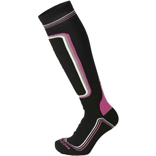 Mico calza ski superthermo primaloft nera-rosa da donna