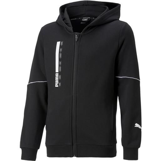 Puma active sports full-zip hoodie nera da bambino