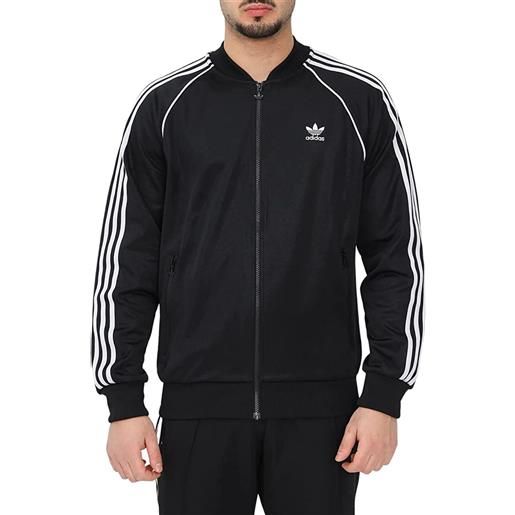 Adidas giacca con zip adicolor classics nera da uomo