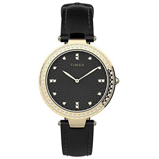 Timex orologio analogico al quarzo donna con cinturino in pelle tw2v45100