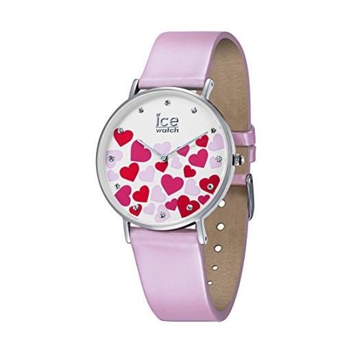 Ice-watch ice love 2017 city pastel pink orologio rosa da donna con cinturino in pelle, 013373 (small)