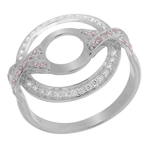 Orphelia 925 argento rodiato dreambase-anello zirconi rosa brillante (16,6) - taglia 52 zr-7095/52