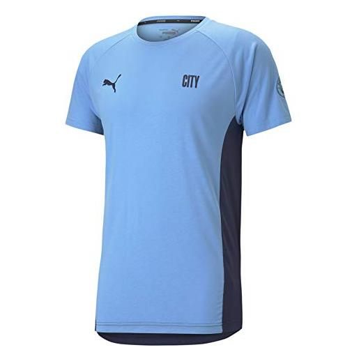 PUMA mcfc evostripe tee maglietta da uomo, uomo, maglietta, 75870401, azzurro (team light blue-peacoat), m