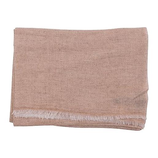 yanopurna sciarpa in cashmere 100% lana cashmere, 68x190 cm, sciarpa in cashmere tessuta a mano dal nepal, unisex, lavaggio a mano, marrone, motivo a spina di pesce piccolo