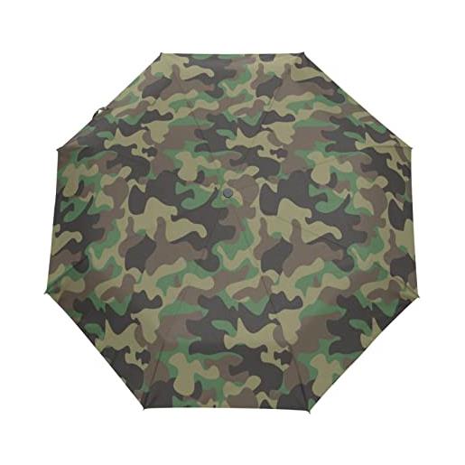 Quteprint militare mimetici mimetici 3 pieghe auto open close ombrello per pioggia antivento da viaggio all'aperto ombrelli compatto leggero protezione uv ombrello pieghevole per bambini uomini donne