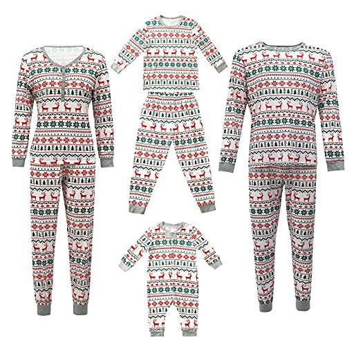 Qtinghua matching family pajamas sets christmas pj´s print long sleeve tops and pants homewear jammies sleepwear (print 02, men small)