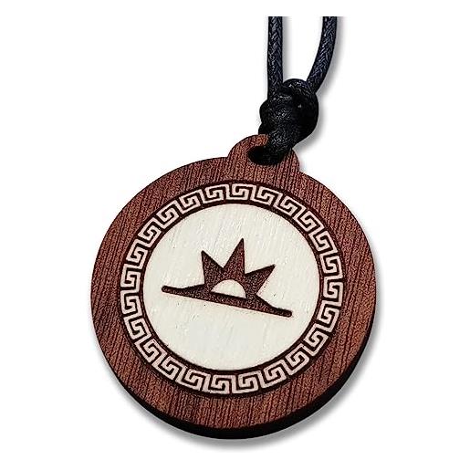 Ravenwood eos collana con ciondolo mitologia greca dea dell'alba ciondolo amuleto, legno di noce