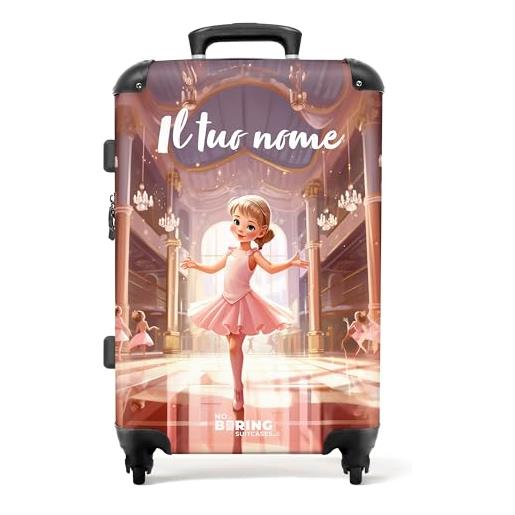 NoBoringSuitcases.com® valigia per bambine - principessa - valigia per bambine - valigia personalizzata 67x43x25cm - valigia per bambine - trolley per bambine
